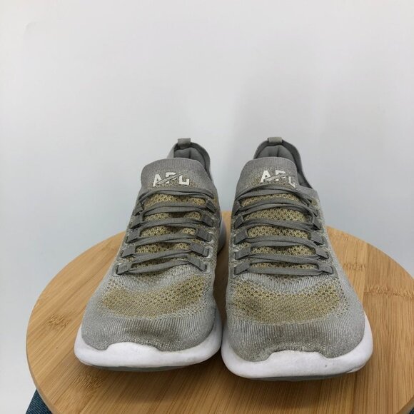APL TECHLOOM BREEZE metallic knit mesh running sneakers Met Silver Gold  size 9 - Picture 3 of 16